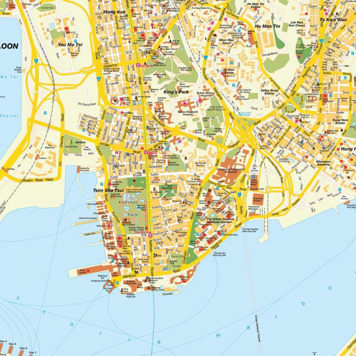 rúa mapa de Hong Kong