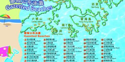 Mapa de Hong Kong praias