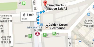 Tsim Sha Tsui MTR estación mapa