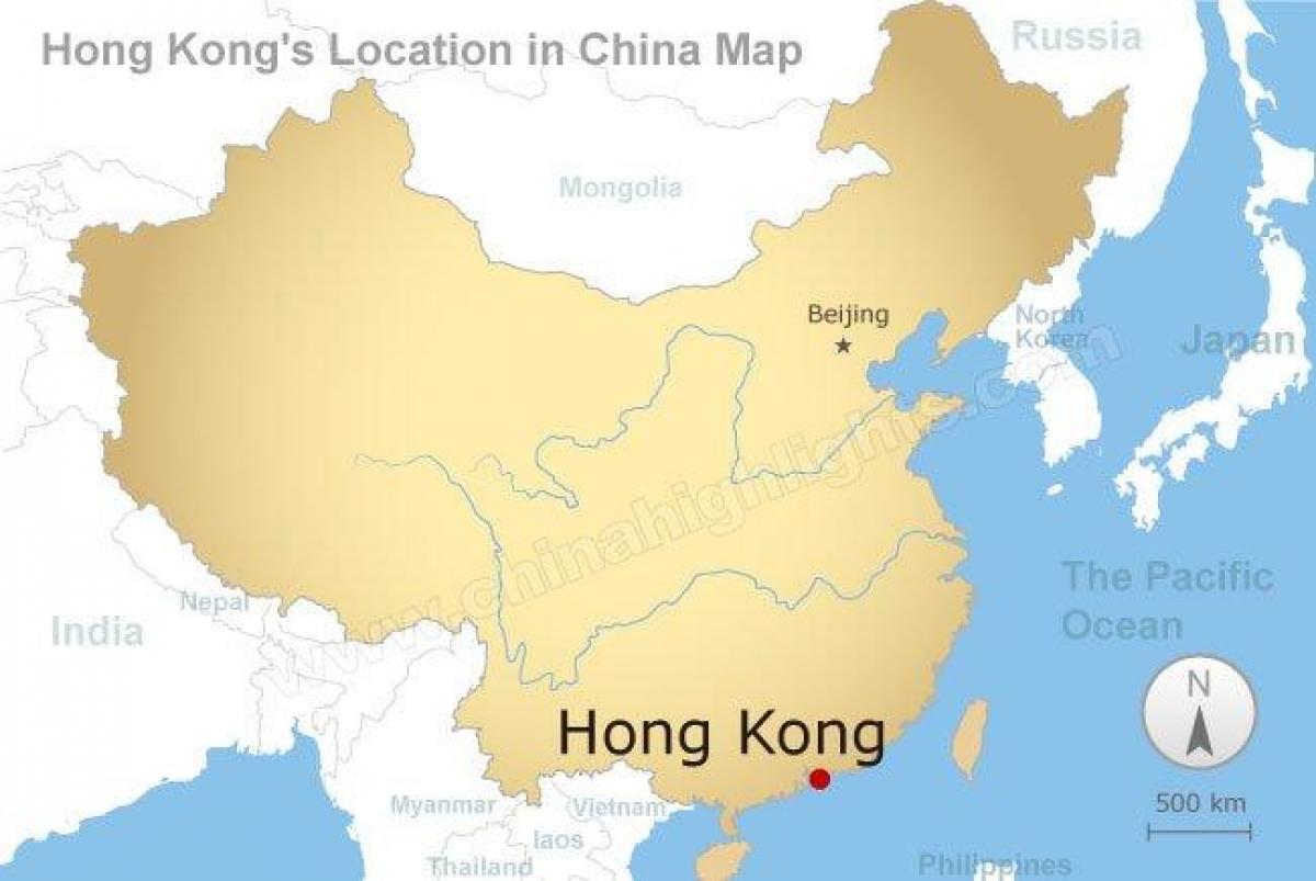 mapa de China e Hong Kong