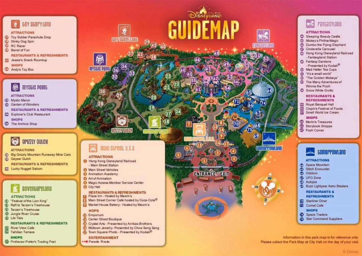 HK Disneyland mapa