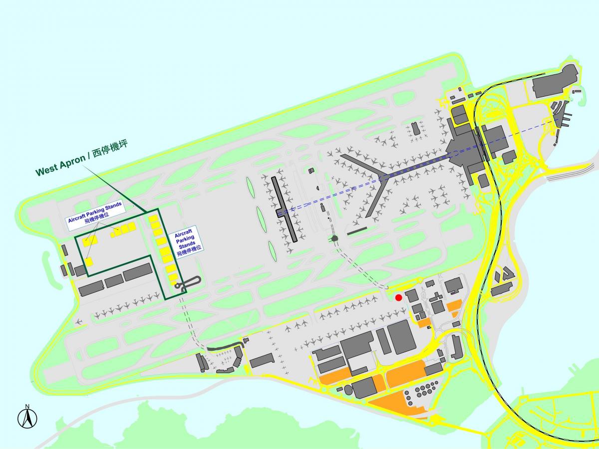 Hong Kong aeroporto internacional mapa