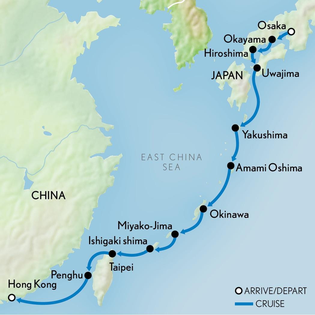 mapa de Hong Kong e xapón