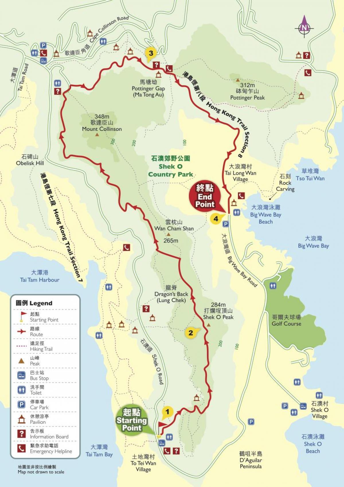 camiños mapa Hong Kong