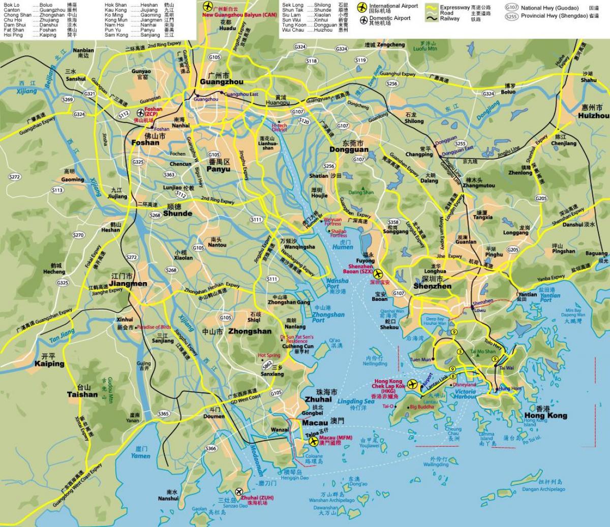 mapa do camiño de Hong Kong