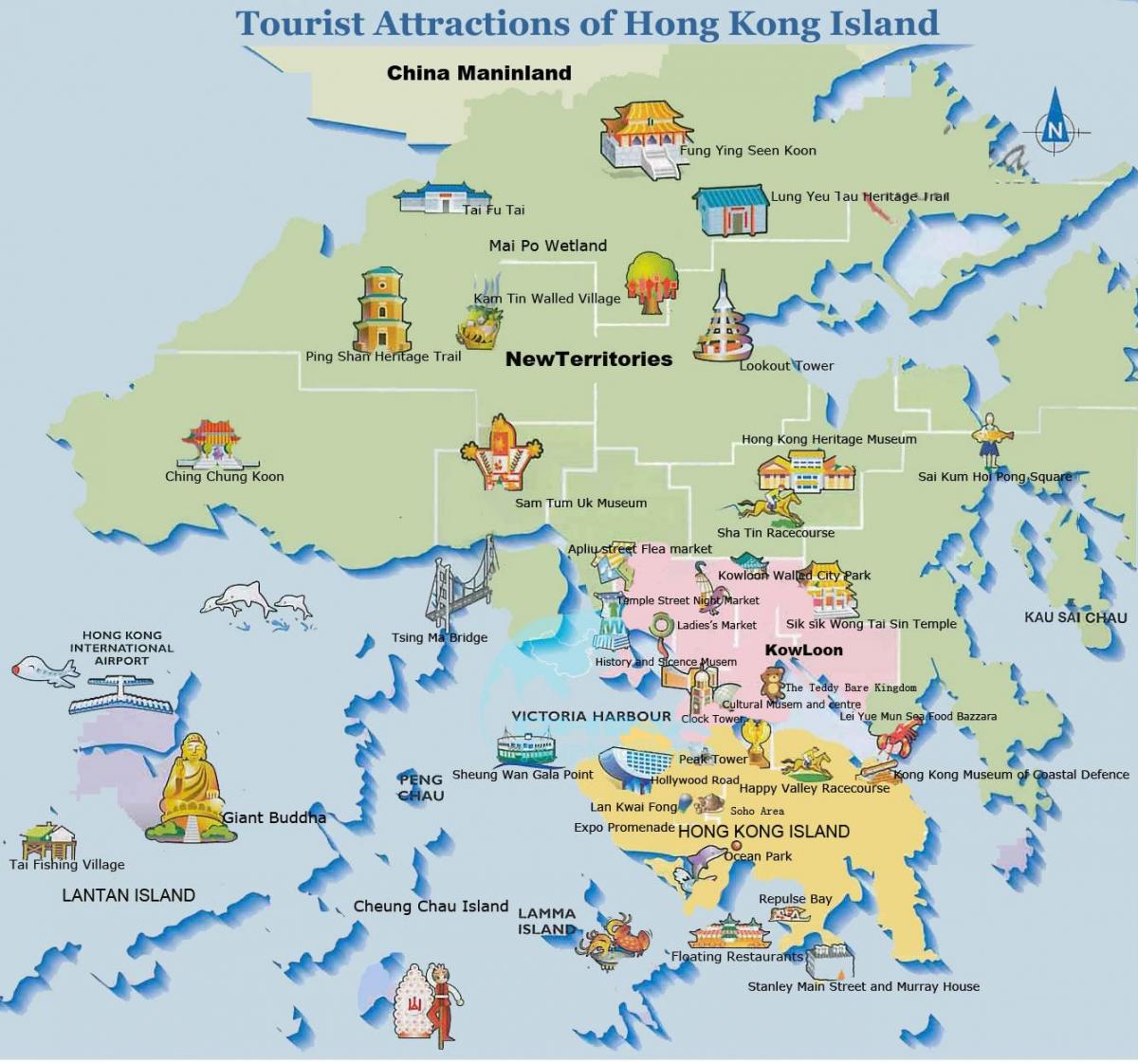 mapa da illa de Hong Kong