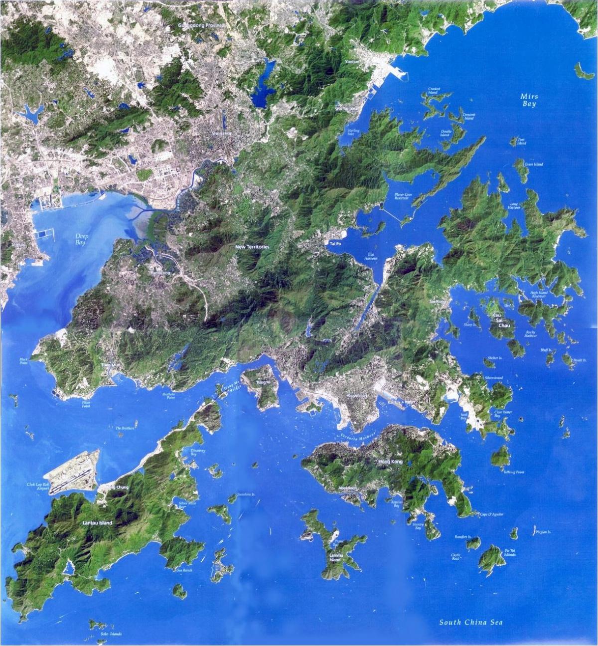 mapa de satélite Hong Kong