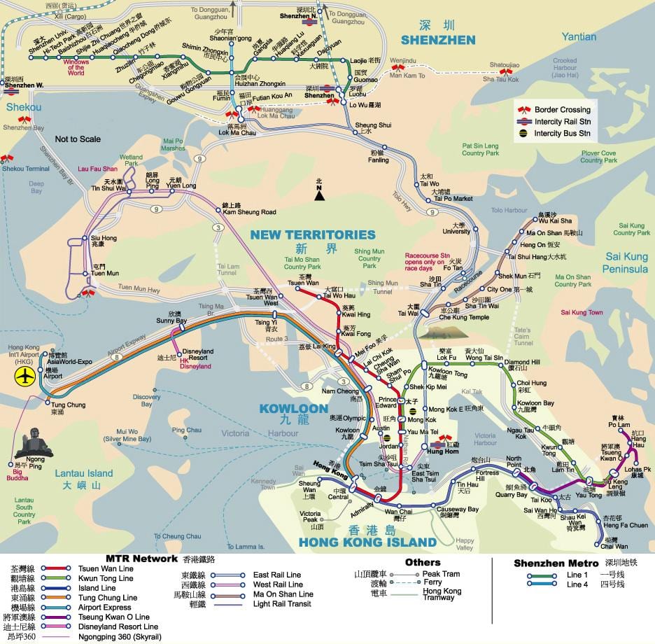 MTR hong kong mapa