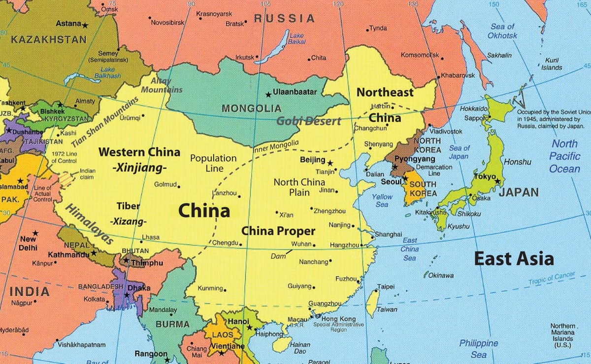 mapa de Hong Kong e áreas circundantes
