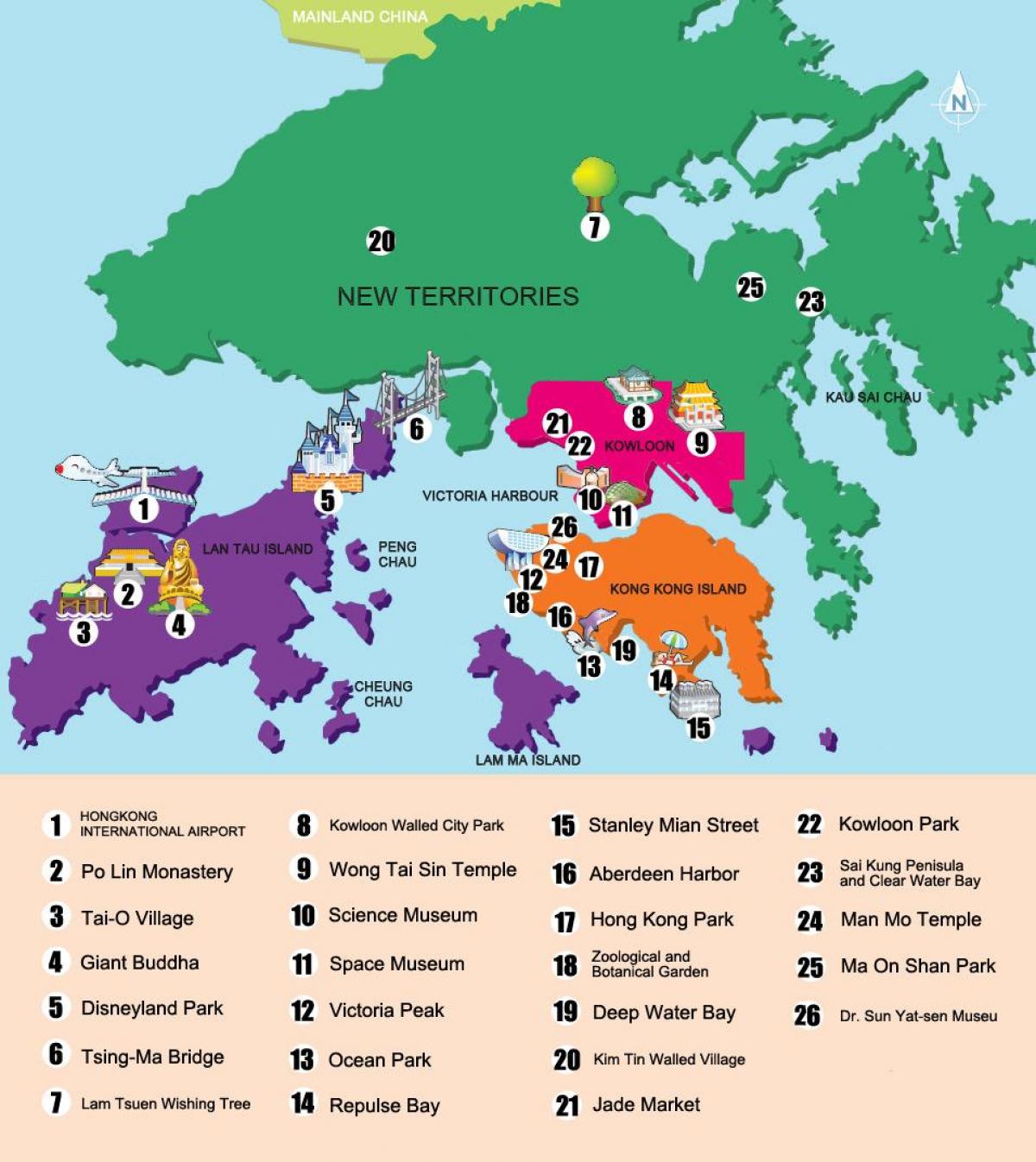 mapa de novos territorios Hong Kong