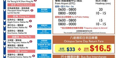 Hong Kong a21 ruta de autobús mapa