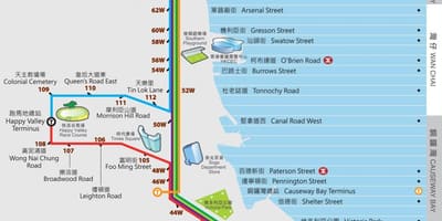Hong Kong ding ding tranvía mapa