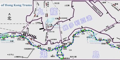 Tranvía de Hong Kong mapa