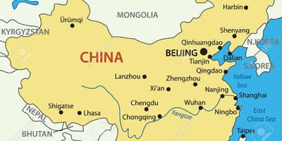 Mapa de Taiwán e Hong Kong