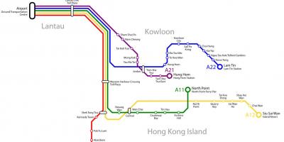 Hong Kong ruta de autobús mapa