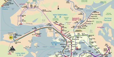 Hong Kong paseo a pé mapa