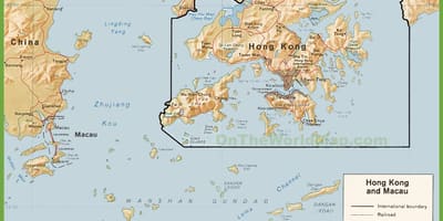 Mapa político de Hong Kong