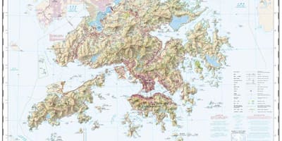 Mapa topográfico de Hong Kong