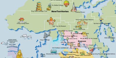 Mapa turístico de Hong Kong