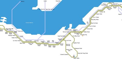 Tranvía mapa Hong Kong