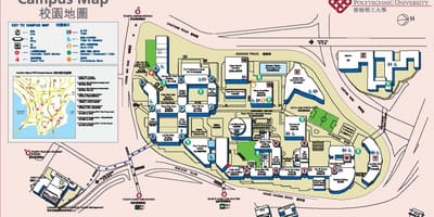 Mapa de Hong Kong universidade politécnica