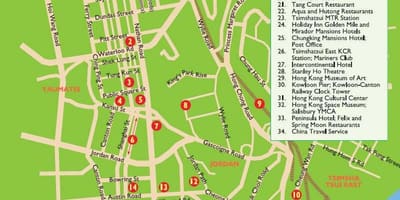 Kowloon atraccións mapa
