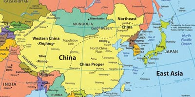 Mapa de Hong Kong e áreas circundantes
