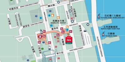 Norte punto MTR estación de saída mapa